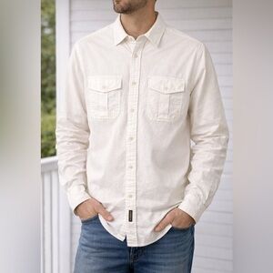 Michael Kors Off-White Casual Long-Sleeve Button-Down Shirt